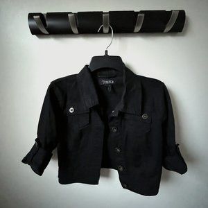 Hot Topic Black Cropped Utility Jacket